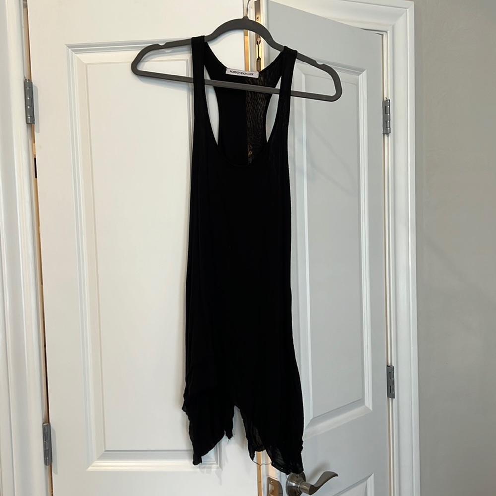 Rough edge tunic tank